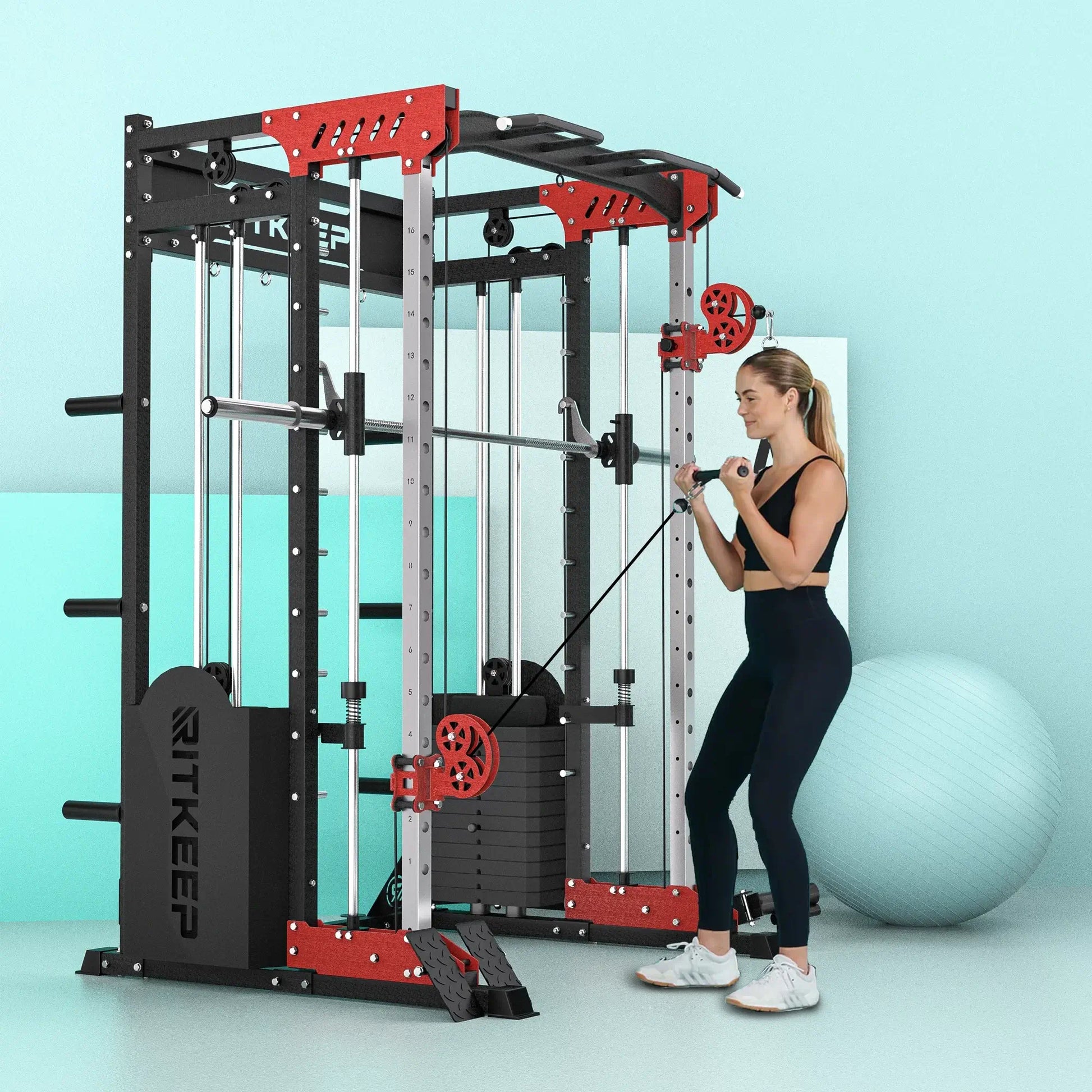 PMAX 5600 Home Gym Smith Machine - Integrated Weight System
